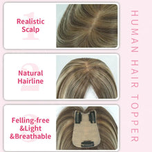 Load image into Gallery viewer, 100% Remy Human Hair Toppers For Women 7x11CM Straight Human Hair Topper With Clips 12 Inch Natural Looking Hairpieces Systems