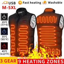 Load image into Gallery viewer, 9 Work Force Heated Vest Zones Electric Heated Jackets Men Women Sportswear Heated Coat Graphene Heat Coat USB Heating Jacket For Camping