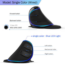 Load image into Gallery viewer, Delux M618 PLUS Ergonomics Vertical Gaming Mouse 6 Buttons 4000 DPI RGB Wired/Wireless Right Hand Mice For PC Laptop Computer