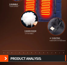 Load image into Gallery viewer, 9 Work Force Heated Vest Zones Electric Heated Jackets Men Women Sportswear Heated Coat Graphene Heat Coat USB Heating Jacket For Camping