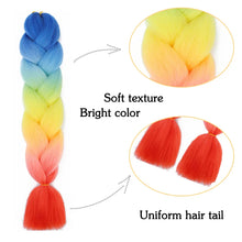 Load image into Gallery viewer, AZQUEEN 24 Inch Jumbo Braids Extensions Synthetic Braiding Hair Afro Ombre Color kanekalon Hair for Children Braid