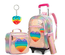 Load image into Gallery viewer, School Wheeled backpack Bag School bag with wheels Trolley Satchel bag Kids School Rolling backpack for girls School Trolley Bag