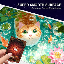 Load image into Gallery viewer, Pink lotus and orange cat Magic Card Battle Mat MTG Playmat Anti-slip Base 35X60CM Gathering Gaming Mats Board Game Mat for TCG