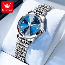 Load image into Gallery viewer, OLEVS 9970 Men Watch Original Brand Waterproof Luminous Quartz Watch Rhombus Mirror Stainless Steel Date-Day-Date Watch With Box