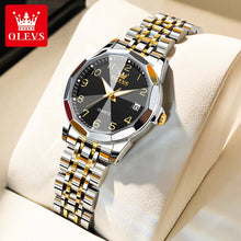 Load image into Gallery viewer, OLEVS 9970 Men Watch Original Brand Waterproof Luminous Quartz Watch Rhombus Mirror Stainless Steel Date-Day-Date Watch With Box