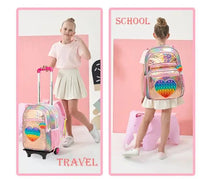 Load image into Gallery viewer, School Wheeled backpack Bag School bag with wheels Trolley Satchel bag Kids School Rolling backpack for girls School Trolley Bag
