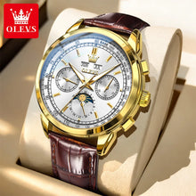 Load image into Gallery viewer, OLEVS 7117 New Automatic Man Watch Luxury Fashion Leather Strap Mechanical Watches for Men 24 Hour Moon Phase Calendar Men Watch