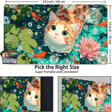 Load image into Gallery viewer, Pink lotus and orange cat Magic Card Battle Mat MTG Playmat Anti-slip Base 35X60CM Gathering Gaming Mats Board Game Mat for TCG