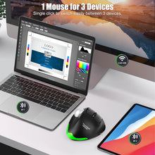 Load image into Gallery viewer, Lefon F33/F26C/F35B Trackball Mouse/ Bluetooth Ergonomic Mouse 2.4G Wireless Rechargeable Rollerball Mice for PC Office Drawing