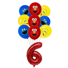 Load image into Gallery viewer, Cartoon Sesames Street Birthday Party Decor Elmo and Friends Theme Tablecloth Plate Balloon Set Cake Decor Baby Shower