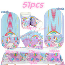 Load image into Gallery viewer, Kids Girls Unicorn Birthday Party Decoration Plate Cup Happy 1st Unicorn 3D Balloon Kid Favors Gift Wedding Baby Shower Supplies