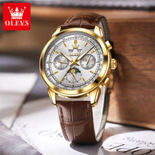 Load image into Gallery viewer, OLEVS 7117 New Automatic Man Watch Luxury Fashion Leather Strap Mechanical Watches for Men 24 Hour Moon Phase Calendar Men Watch