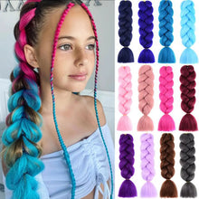 Load image into Gallery viewer, AZQUEEN 24 Inch Jumbo Braids Extensions Synthetic Braiding Hair Afro Ombre Color kanekalon Hair for Children Braid