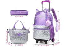 Load image into Gallery viewer, School Wheeled backpack Bag School bag with wheels Trolley Satchel bag Kids School Rolling backpack for girls School Trolley Bag