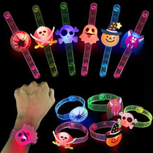 Load image into Gallery viewer, 12-36 Pcs Glowing Halloween Bracelets Rings Children Toys Props Halloween Party Decoration Treat Kids Party Gift Pinata Fillers