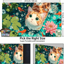Load image into Gallery viewer, Pink lotus and orange cat Magic Card Battle Mat MTG Playmat Anti-slip Base 35X60CM Gathering Gaming Mats Board Game Mat for TCG
