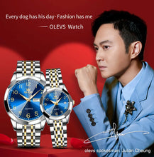 Load image into Gallery viewer, OLEVS 9970 Men Watch Original Brand Waterproof Luminous Quartz Watch Rhombus Mirror Stainless Steel Date-Day-Date Watch With Box