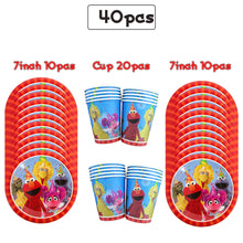 Load image into Gallery viewer, Cartoon Sesames Street Birthday Party Decor Elmo and Friends Theme Tablecloth Plate Balloon Set Cake Decor Baby Shower