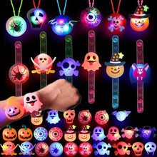 Load image into Gallery viewer, 12-36 Pcs Glowing Halloween Bracelets Rings Children Toys Props Halloween Party Decoration Treat Kids Party Gift Pinata Fillers