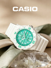 Load image into Gallery viewer, Casio Original Quartz Watch Women Green Dial White Resin Band 100M Waterproof Sports Wristwatch for Daily Party Birthday G