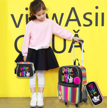 Load image into Gallery viewer, School Wheeled backpack Bag School bag with wheels Trolley Satchel bag Kids School Rolling backpack for girls School Trolley Bag