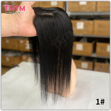 Load image into Gallery viewer, 100% Remy Human Hair Toppers For Women 7x11CM Straight Human Hair Topper With Clips 12 Inch Natural Looking Hairpieces Systems