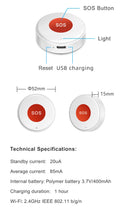 Load image into Gallery viewer, Tuya WiFi SOS Panic Call Button Smart Life APP Rechargeable Battery One Key Alarm For Patient Kids Elderly Man Hanging Rope