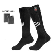 Load image into Gallery viewer, Winter Heated Socks With Battery Box Thermal Socks Women Men Heating Foot Warmer Electric Fever Socks Hiking Ski Warm Outdoor