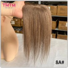 Load image into Gallery viewer, 100% Remy Human Hair Toppers For Women 7x11CM Straight Human Hair Topper With Clips 12 Inch Natural Looking Hairpieces Systems