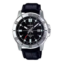 Load image into Gallery viewer, CASIO Quartz Watch for Men, Leather Band, Stainless Steel Case, 50M Waterproof, Date Calendar, Sporty Casual Daily Tim