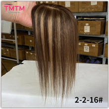 Load image into Gallery viewer, 100% Remy Human Hair Toppers For Women 7x11CM Straight Human Hair Topper With Clips 12 Inch Natural Looking Hairpieces Systems
