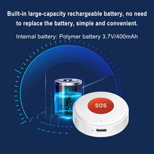 Load image into Gallery viewer, Tuya WiFi SOS Panic Call Button Smart Life APP Rechargeable Battery One Key Alarm For Patient Kids Elderly Man Hanging Rope