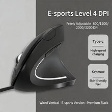 Load image into Gallery viewer, Lenovo Wireless Bluetooth Vertical Mouse 2.4G Ergonomic Side Grip Silent Rechargeable Gaming Laptop PC Computer Adjustable DPI