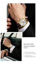Load image into Gallery viewer, OLEVS 7117 New Automatic Man Watch Luxury Fashion Leather Strap Mechanical Watches for Men 24 Hour Moon Phase Calendar Men Watch