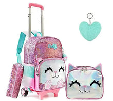Load image into Gallery viewer, School Wheeled backpack Bag School bag with wheels Trolley Satchel bag Kids School Rolling backpack for girls School Trolley Bag