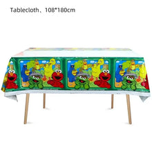 Load image into Gallery viewer, Cartoon Sesames Street Birthday Party Decor Elmo and Friends Theme Tablecloth Plate Balloon Set Cake Decor Baby Shower