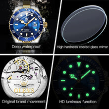 Load image into Gallery viewer, OLEVS 6650 Men Watch Classic Original Automatic Mechanical Watch For Man Zircon Scale Waterproof Luminous Stainless Steel Watch
