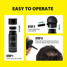 Load image into Gallery viewer, Sevich Hair Building Fiber Set 12g Instant Hair Regrowth Thickening Powder Dense Hair Spray Applicator Unisex Hair Loss Products
