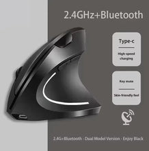 Load image into Gallery viewer, Lenovo Wireless Bluetooth Vertical Mouse 2.4G Ergonomic Side Grip Silent Rechargeable Gaming Laptop PC Computer Adjustable DPI