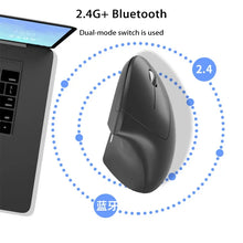 Load image into Gallery viewer, Lenovo Wireless Bluetooth Vertical Mouse 2.4G Ergonomic Side Grip Silent Rechargeable Gaming Laptop PC Computer Adjustable DPI