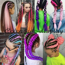 Load image into Gallery viewer, AZQUEEN 24 Inch Jumbo Braids Extensions Synthetic Braiding Hair Afro Ombre Color kanekalon Hair for Children Braid