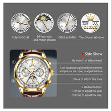 Load image into Gallery viewer, OLEVS 7117 New Automatic Man Watch Luxury Fashion Leather Strap Mechanical Watches for Men 24 Hour Moon Phase Calendar Men Watch
