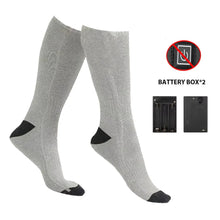 Load image into Gallery viewer, Winter Heated Socks With Battery Box Thermal Socks Women Men Heating Foot Warmer Electric Fever Socks Hiking Ski Warm Outdoor