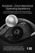 Load image into Gallery viewer, Lefon F33/F26C/F35B Trackball Mouse/ Bluetooth Ergonomic Mouse 2.4G Wireless Rechargeable Rollerball Mice for PC Office Drawing