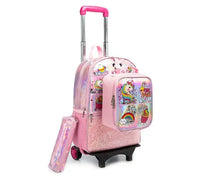 Load image into Gallery viewer, School Wheeled backpack Bag School bag with wheels Trolley Satchel bag Kids School Rolling backpack for girls School Trolley Bag