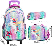 Load image into Gallery viewer, School Wheeled backpack Bag School bag with wheels Trolley Satchel bag Kids School Rolling backpack for girls School Trolley Bag