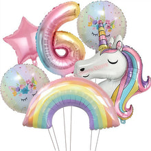 Load image into Gallery viewer, Kids Girls Unicorn Birthday Party Decoration Plate Cup Happy 1st Unicorn 3D Balloon Kid Favors Gift Wedding Baby Shower Supplies