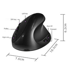 Load image into Gallery viewer, BTS-908 Hot Selling Rechargeable Vertical Mice Ergonomic Wireless Mouse 2.4G USB Receiver 1600 Adjustable DPI 6 Buttons Mouse