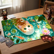 Load image into Gallery viewer, Pink lotus and orange cat Magic Card Battle Mat MTG Playmat Anti-slip Base 35X60CM Gathering Gaming Mats Board Game Mat for TCG
