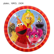 Load image into Gallery viewer, Cartoon Sesames Street Birthday Party Decor Elmo and Friends Theme Tablecloth Plate Balloon Set Cake Decor Baby Shower